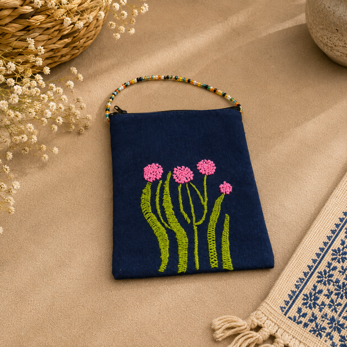 Embroidered Mobile Pouches