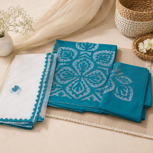 Applique on shirts by using Net Fabric