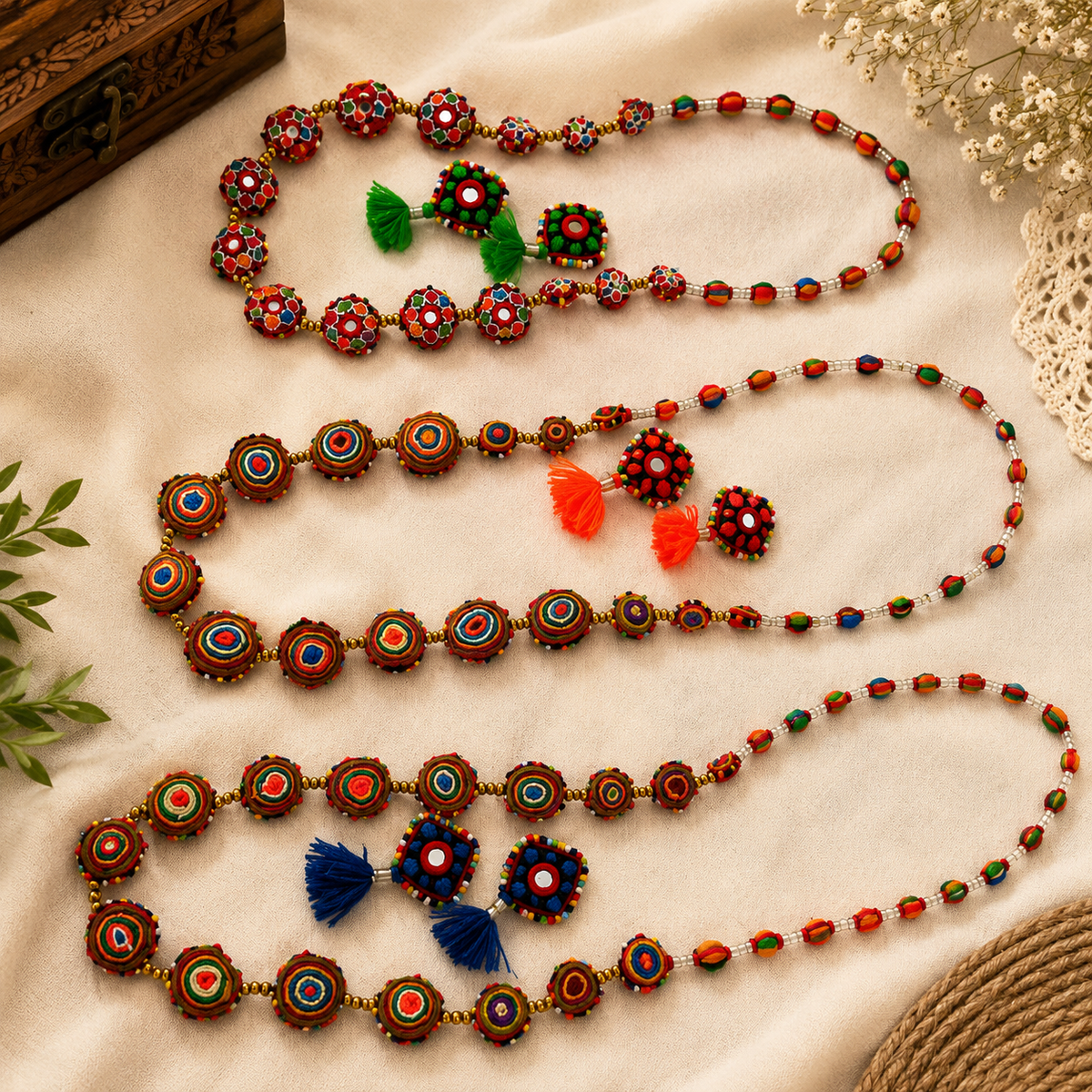 Embroidered Necklaces