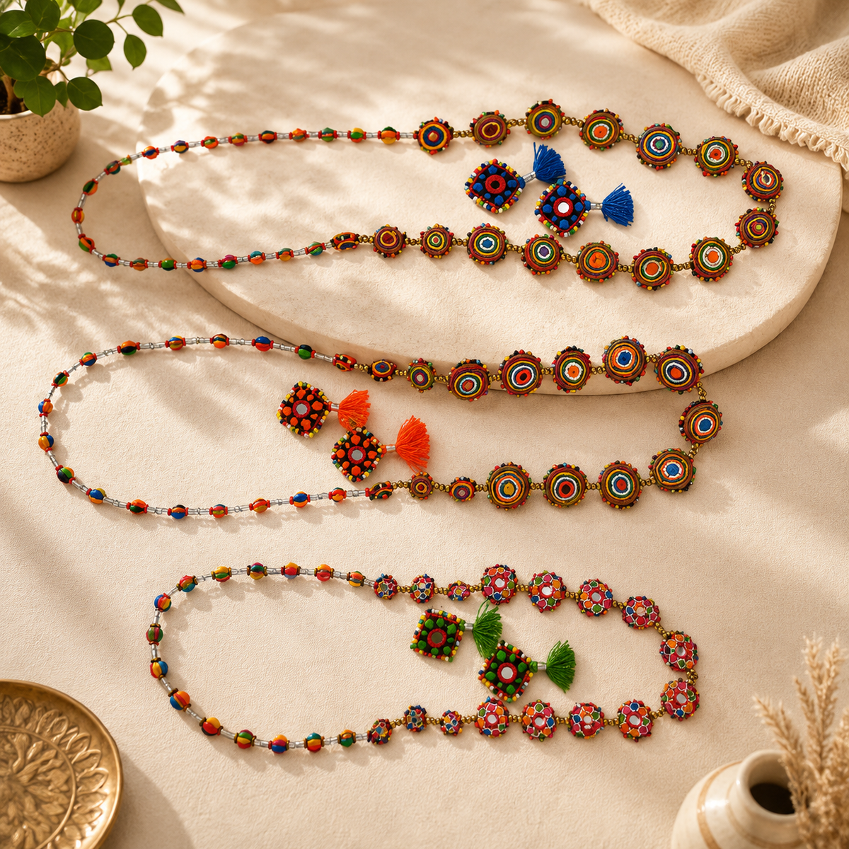 Embroidered Necklaces