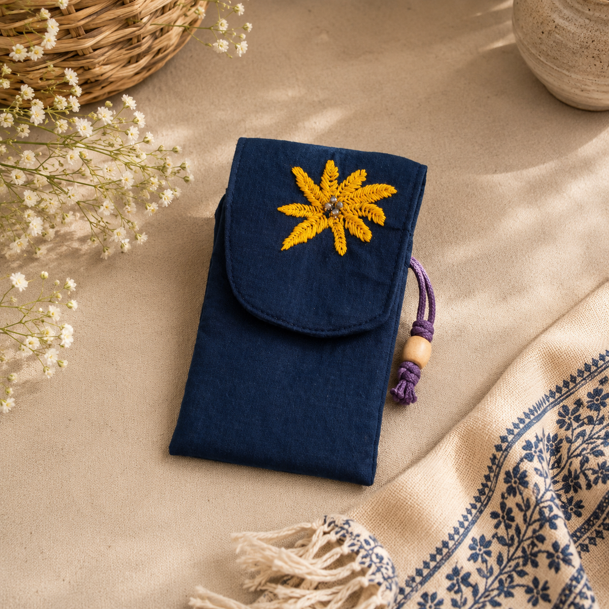 Embroidered Mobile Pouches