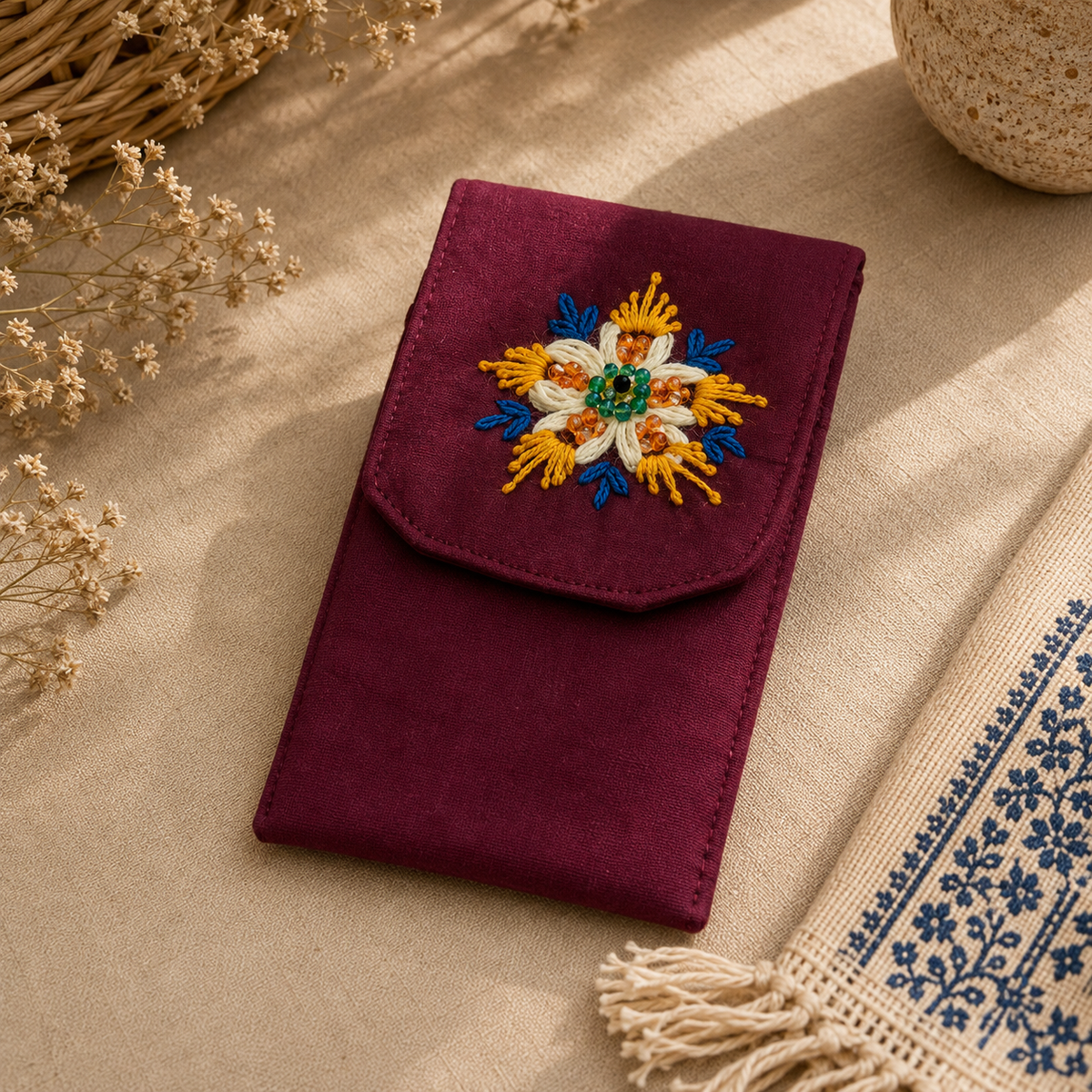 Embroidered Mobile Pouches