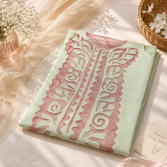 Applique on shirts by using organza Fabric
