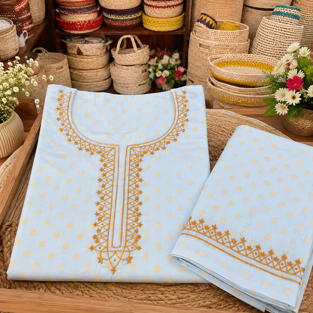 Applique on shirts by using organza Fabric